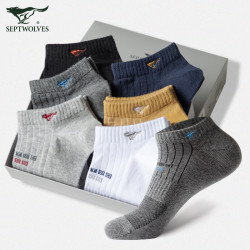 septwolves七匹狼男士袜子男纯棉短袜抑菌防臭户外运动船袜全棉短筒