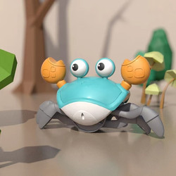 顽兔 儿童玩具电动感应螃蟹智能规避障碍男女孩玩具1-3-6岁生日礼物 绿色(智能充电版)