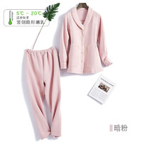 Xi Jiao Pregnanay Clothing 喜孕娇服饰 孕妇装秋冬新款空气层夹棉月子服纯棉加厚保暖哺乳衣孕妇睡衣 粉色 M