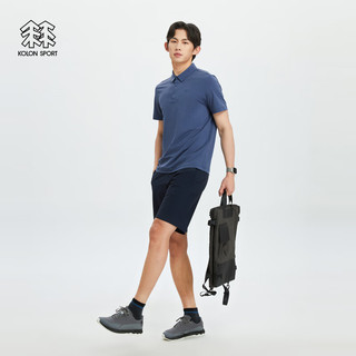 KOLON SPORT/可隆POLO衫 男子户外吸湿露营徒步运动短袖T恤 LHPT4MTT53-BU 蓝色【SECO面料】 170/M