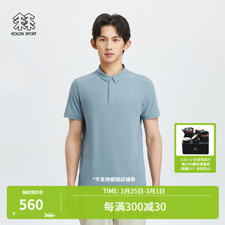 KOLON SPORT/可隆POLO衫 男子户外吸湿露营徒步运动短袖T恤 LHPT4MTT57-MO 绿【网眼面料】 190/4XL