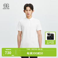 KOLON SPORT/可隆POLO衫 男子户外吸湿露营徒步运动短袖T恤 LHPT4MTT53-IV 白【SECO面料】 190/3XL