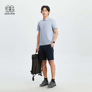 KOLON SPORT/可隆POLO衫 男子户外吸湿露营徒步运动短袖T恤 LHPT4MTT53-LB 浅蓝【SECO面料】 180/XL