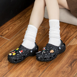 卡骆驰（crocs）洞洞鞋男鞋女鞋 24春夏运动拖鞋透气经典榴莲clog户外沙滩鞋 高贵典雅黑 36-37