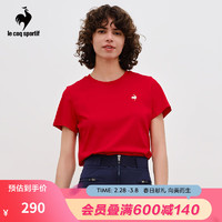 乐卡克法国公鸡女款2024春季三色系列短袖T恤L241WCNA0316 烈焰红色/G01 XL