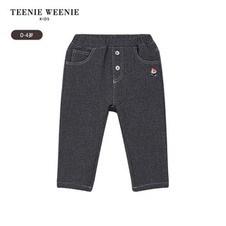 Teenie Weenie Kids小熊童装24早春男宝宝简约直筒松紧腰长裤 灰色 100cm