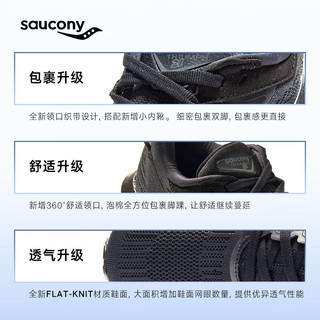 saucony 索康尼 胜利21跑鞋男减震透气跑步鞋训练运动鞋黑40.