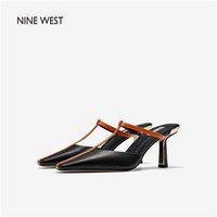 NINE WEST 玖熙 NineWest/玖熙2022年夏季时尚撞色包头凉鞋细跟高跟鞋气质女凉鞋