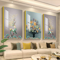 品美 北欧客厅挂画装饰画3SL现代简约沙发背景墙壁餐厅晶瓷三联画