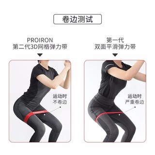 PROIRON普力艾瑜伽弹力带全3D网格防滑翘臀阻力带男女拉力带塑形圈 二代升级蓝色-30磅