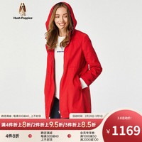Hush Puppies暇步士女装中长款休闲连帽外套 172酒红 XL