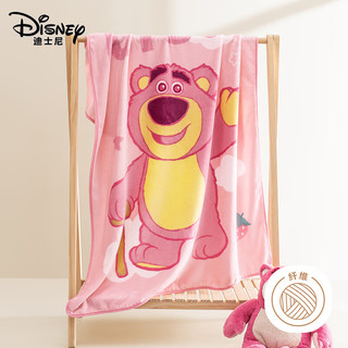 Disney 迪士尼 法兰绒毛毯子秋冬加厚午睡办公室空调盖毯毛巾被草莓熊100*150cm