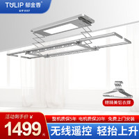 郁金香郁金香电动晾衣架阳台智能语音遥控晾衣机室内家用四杆伸缩晒衣架 T-7211 电动伸缩款 月影灰