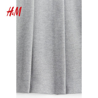 H&M2024春季新款女装褶裥半身裙1232897 混灰色 155/64A