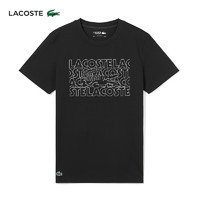 LACOSTE法国鳄鱼男装24春季字母图案圆领套头短袖T恤|TH7505 031/黑色 7 /185