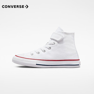 匡威（Converse）儿童帆布鞋秋男女童魔术贴休闲鞋全明新经典高帮小白鞋 白色(偏大,拍小一码) 32码