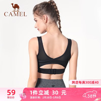 骆驼（CAMEL）运动内衣女美背bra外穿背心文胸 Y0S1VLZ601 黑色 S Z601黑色