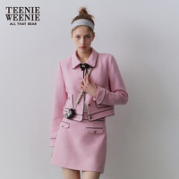 Teenie Weenie小熊2024春季别致优雅法式小香风短款外套粉色女 粉色 170/L