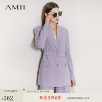 AMII早春通勤西装套装休闲时尚裤装女气质女神范职业装 丁香紫（西装） XS
