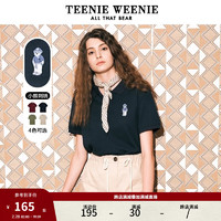 Teenie Weenie小熊卡通POLO衫T恤女夏季女t恤 藏青色 155/XS