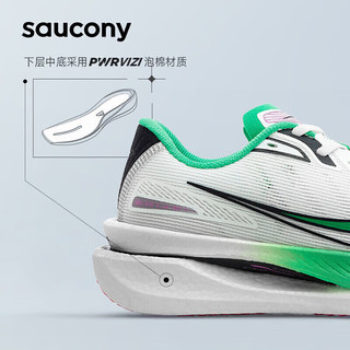 索康尼（SAUCONY）跑步鞋男女 IDLING巡航跑鞋轻便运动鞋缓震透气运动鞋 S28191-2/巡航/白粉绿 37.5/5/230