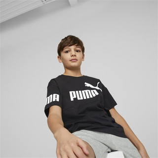 彪马（PUMA） 儿童男童休闲印花短袖T恤 POWER TEE 673226 黑色-01 140