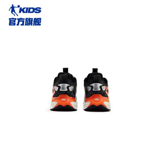乔丹（QIAODAN）童鞋2024夏款男大童旋钮扣耐磨减震跑步鞋-37 赤道橙/黑色