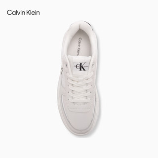 Calvin Klein【】 Jeans24春夏女撞色鞋尾压印厚底小白鞋YW01410 01W-月光白/太空黑 3