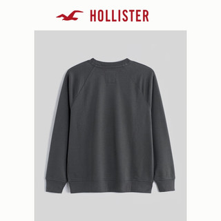 HOLLISTER 24春夏百搭圆领插肩袖修身休闲运动卫衣男 356718-1 黑色 L