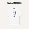 Karl Lagerfeld卡尔拉格斐轻奢老佛爷男装 2024春夏款KL印花休闲 短袖T恤 白色 46