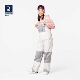 迪卡侬滑雪裤背带裤宽松保暖防水工装BIB500月岩灰L5100222