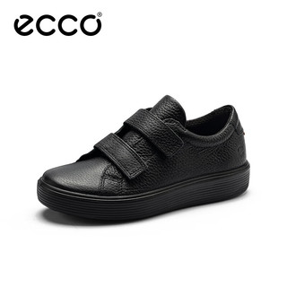 爱步（ECCO）儿童板鞋女 24年春季新款软底魔术贴休闲童鞋 柔酷60周年713812 黑色71381251052 28码