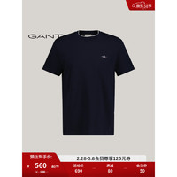 GANT甘特2024春季男士简约舒适短袖T恤2033019 433夜蓝色 XL