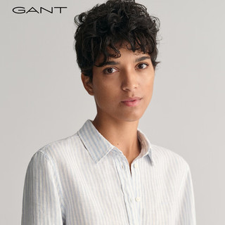 GANT甘特2024春季女士休闲翻领亚麻长袖衬衫|4300276 455浅蓝色 38