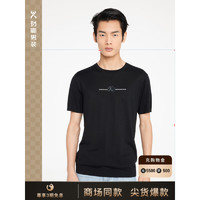 劲霸男装（K-Boxing）简约休闲时尚圆领字母短袖T恤FTTR1709 黑色 200/5XL