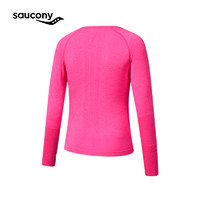 Saucony索康尼2024年女子一体织修身竞速长袖针织衫清爽透气跑步