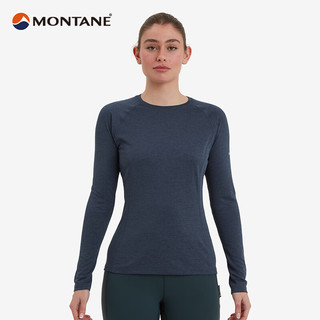 MONTANE盟泰恩DART LONG SLEEVE 女款户外运动长袖排汗防晒衣轻薄圆领t恤 ECLIPSE BLUE 日蚀蓝 S