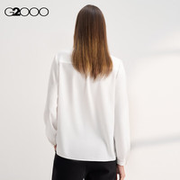 G2000【肌理感】G2000女装SS24商场柔软可机洗配领带休闲长袖衬衫 肌理感-雪白带领衬衫25寸 36