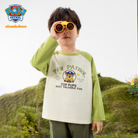 汪汪队立大功汪汪队男童长袖t恤春秋款2024春季儿童纯棉上衣男孩宝宝衣服 黄草绿 130CM