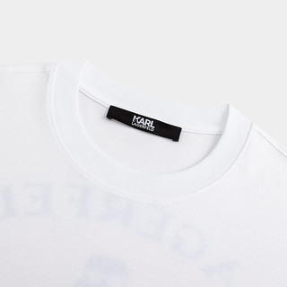 Karl Lagerfeld卡尔拉格斐轻奢老佛爷男装2024春夏款背部LOGO印花休闲 短袖T恤 白色 46