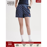 Teenie Weenie【UPF50+防晒仿记忆面料】小熊2024年老花运动短裤女 蓝色 175/XL