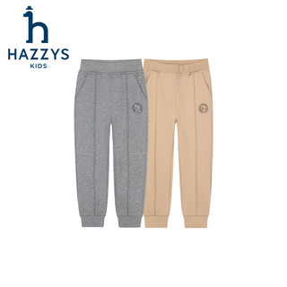 哈吉斯（HAZZYS）品牌童装男女童长裤冬弹力舒适简约时尚休闲百搭一体绒长裤 燕麦卡其 105
