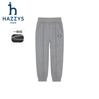 哈吉斯（HAZZYS）品牌童装男女童长裤冬弹力舒适简约时尚休闲百搭一体绒长裤 燕麦卡其 105