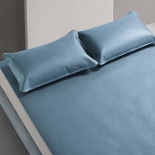 LOVO罗莱生活旗下品牌 100%牛皮枕套头层水牛皮枕头套740mm*480mm蓝色