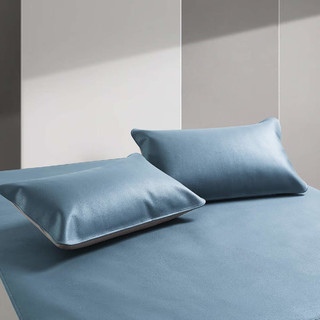 LOVO罗莱生活旗下品牌 100%牛皮枕套头层水牛皮枕头套740mm*480mm蓝色