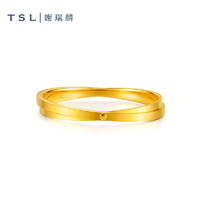 TSL 谢瑞麟 双环系列黄金戒指5G工艺足金圆环指环新品素圈XL252