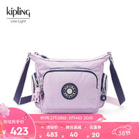 kipling 凯普林 女款包包出街单肩包斜挎包百纳牛角包|GABBIE系列 MINI-轻柔粉紫拼接