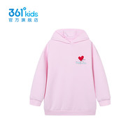 361°童装女童连帽卫衣2024年春季中大童卫衣 鲜艳粉 150