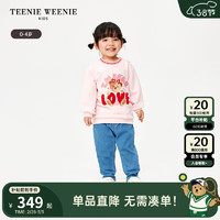 Teenie Weenie Kids小熊童装24春季女宝宝长袖圆领套头卫衣 浅粉色 100cm