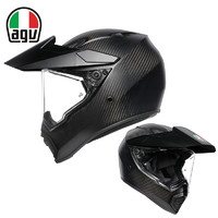 AGV 碳钎维越野头盔摩托车赛车机车跑盔AX9拉力盔公路两用盔四季